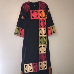 Beautiful Vintage Boho Kaftan Colorful Geometric art to wear